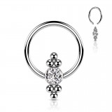 Piercing micro-bcr 207 - Gris strass et billes