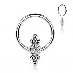 Piercing micro-bcr 207 - Gris strass et billes