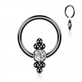 Piercing micro-bcr 207 - Noir strass et billes