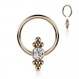 Piercing micro-bcr 207 - Rose strass et billes