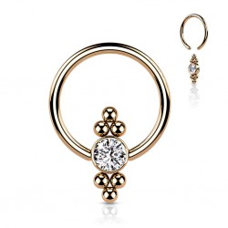 Piercing micro-bcr 207 - Rose strass et billes