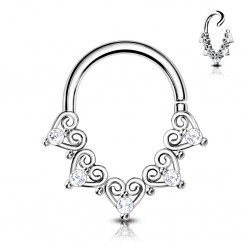 Piercing micro-bcr 208 - Gris cinq coeurs