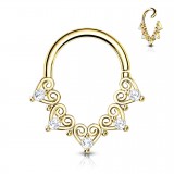 Piercing micro-bcr 208 - Jaune cinq coeurs
