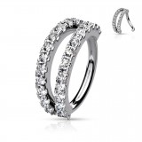 Piercing micro-bcr 211 - Gris double ligne de strass