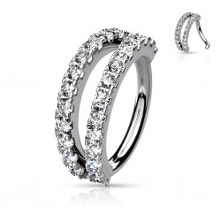 Piercing micro-bcr 211 - Gris double ligne de strass