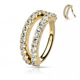 Piercing micro-bcr 211 - Jaune double ligne de strass