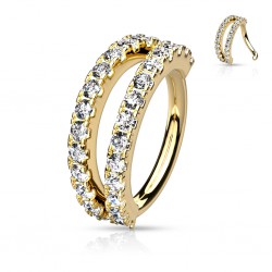 Piercing micro-bcr 211 - Jaune double ligne de strass