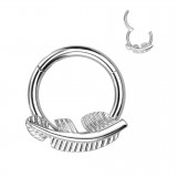 Piercing micro-bcr 214 - Titane gris et plume