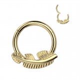 Piercing micro-bcr 214 - Titane jaune et plume