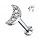 Piercing micro-labret 109 - Lune grise multistrass