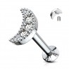 Piercing micro-labret 109 - Lune grise multistrass