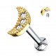 Piercing micro labret lune jaune multistrass (109)