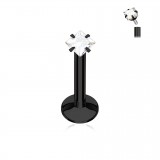 Piercing micro-labret 110 - Noir zircone carré