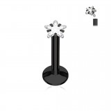 Piercing micro-labret 111 - Noir zircone étoile