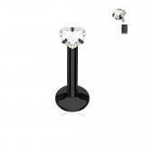 Piercing micro-labret 112 - Noir zircone coeur