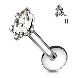 Piercing micro-labret 115 - Gris zircone pétale