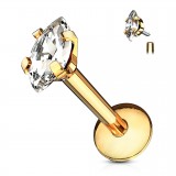 Piercing micro-labret 115 - Jaune zircone pétale