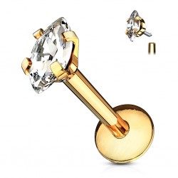 Piercing micro-labret 115 - Jaune zircone pétale