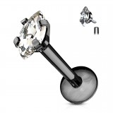 Piercing micro-labret 115 - Noir zircone pétale
