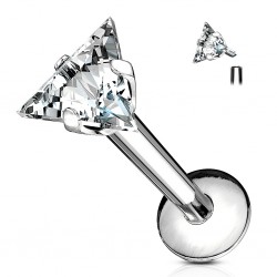 Piercing micro-labret 116 - Gris zircone triangle
