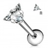 Piercing micro-labret 116 - Gris zircone triangle