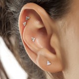 Piercing micro-labret 116 - Rose zircone triangle