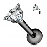 Piercing micro-labret 116 - Noir zircone triangle