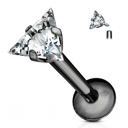 Piercing micro-labret 116 - Noir zircone triangle