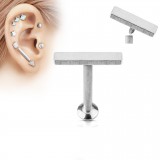 Piercing micro-labret 98 - Ligne plate grise