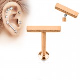 Piercing micro-labret 98 - Ligne plate rose