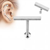 Piercing micro-labret 99 - Longue ligne plate grise