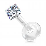Piercing micro-labret PTFE 143 - Gris cristal carré