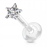 Piercing micro-labret PTFE 141 - Gris cristal étoile