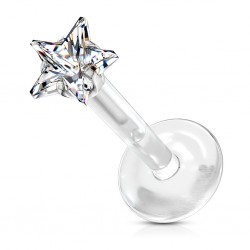 Piercing micro-labret PTFE 141 - Gris cristal étoile
