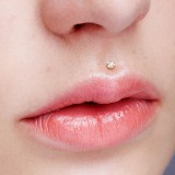 Piercing micro-labret PTFE 141 - Jaune cristal étoile
