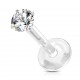 Piercing micro-labret PTFE 142 - Gris cristal rond