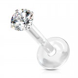 Piercing micro-labret PTFE 142 - Gris cristal rond