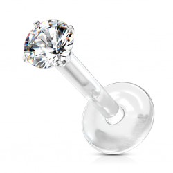 Piercing micro-labret PTFE 142 - Gris cristal rond