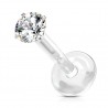 Piercing micro-labret PTFE 142 - Gris cristal rond