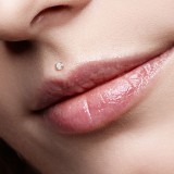 Piercing micro-labret PTFE 142 - Gris cristal rond