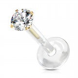 Piercing micro-labret PTFE 142 - Jaune cristal rond