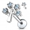 Piercing micro-labret 120 - Arbre avec strass bleu-clair