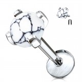 Piercing micro-labret 117 - Howlite blanche