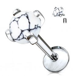 Piercing micro-labret 117 - Howlite blanche