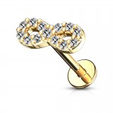 Piercing micro-labret 129 - Signe infini jaune