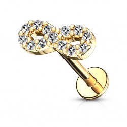 Piercing micro-labret 129 - Signe infini jaune