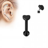 Piercing micro-labret 46 - Anodisé titane noir coeur