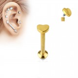 Piercing micro-labret 46 - Gold-ip jaune coeur