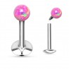 Piercing micro labret boule pierre opale rose (93)