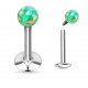 Piercing micro-labret 93 - Opale vert-pomme